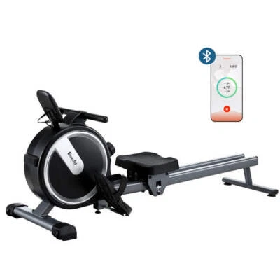 NNEDSZ Everfit 16 Level Magnetic Rowing Machine for Home with App Connect Black