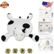 Lil' Gilly 30" Cow-Themed Tummy Time Mat - Plush Baby Play Blanket & Pillow