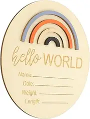 WATIIFUFU Commemorative Baby Cards Baby Names Wooden Photo Prop for Baby's First Year Memories