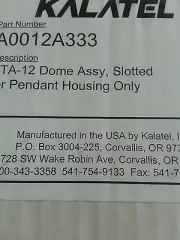 KALATEL / GE SECURITY A0012A333 KTA-12 DOME 12" camera ASSEMBLY HOUSING SLOTTED