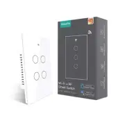 Wifi Smart Wall Light Switch,Glass Panel, Multi-Control(3 Way), 2.4Ghz Wi-Fi Tou