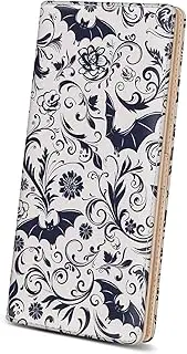 [Immaturus] Womens Wallet, Slim Thin RFID Blocking Card Wallets, Bifold PU Leather Credit Card Holder Organizer, Cute Cash Clutch Long Billfold with Zipper Coin Pocket Ladies Girls Gift, Bats, Gothic