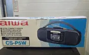 Brand New Vintage Aiwa Stereo AM FM Cassette Player and Recorder Portable CS-P5W