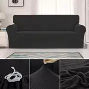 Sofa Cover Couch Covers 1 2 3 4 Seater Lounge Protector High Stretch - Black