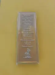About Face Designs GRANDMOTHER GLASS PLAQUE #123825 NEW amber glass 7" x 2.5 in