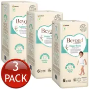 3 x Babylove Beyond Nappy Pants Size 6 Junior 15-25Kg Unisex Nappies Pad 26 Pack