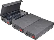 NUSWOR Upgrades Audio Cassette Storage Solution - Stackable Cassette Tape Box - Cassette Tape Case Pack of 3- Holds 144 Cassette Cases - 16.34 x 9.25 x 3.54 Inches - Grey
