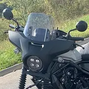 Lorababer Motorcycle Larger Headlight Fairing Mask Cover Windshield Windscreen Compatible with H-onda Rebel CMX1100 CMX 1100 2021 2022 2023 2024 Headlamp Guard Deflector (Light Smoke with Matte Black)