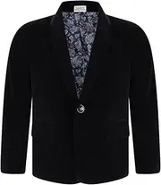 [Gum & Berries] Boys Velvet Blazer Kid Suit Jacket Paisley Lining Smart Casual Formal Coat