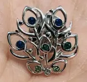 Swarovski Tie Tac Lapel Pin Peacock Wheel SCS 2015 NEW