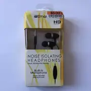 Emerson Noise Isolating Headphones Built-In Microphone NEW NOS