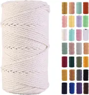 MAOQIAN Macrame Cord 3Mm X 109Yards,Colored Cotton Rope Colorful Cotton Cord Sof