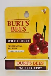 Burt's Bees Chapstick - Wild Cherry + Chapstick / Lip Balm Holder / Keychain