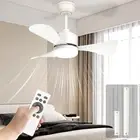Hisummer 28 Inch Small White Ceiling Fan with Light and Remote Modern Reversi...