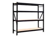 Stratco Heavy Duty 4 Shelf Black Unit