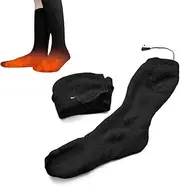[Generic] Heated Socks Electric Heating Socks Battery Ope ed Warm Socks Rechargeable Winter Warm Socks Black