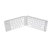 Portable Thin Bluetooth Folding Keyboard Foldable BT Wireless Keypad for IOS/Android/Windows white