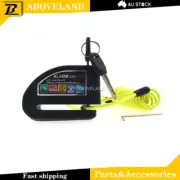 Motorcycle Disc Lock Alarm + 1.5M Yellow Remind Cable Motor Bike Quad Scooter