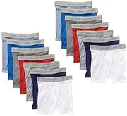 [Hanes] Boys 14-Pack Exposed Waistband Assorted Color Tagless Boxer Briefs B74P14