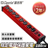 在飛比找Yahoo奇摩購物中心優惠-【Castle 蓋世特】鋁合金電源突波保護插座/延長線/插頭