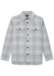 Paige Wilbur Checked Flannel Overshirt - Grey - XL XL