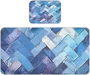 Cooling Baby Mattress Protector pad 28" x 52" Reusable Oil Painting Sky Blue Pads for Bed for Kids, Adult