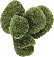Totority 6Pcs Artificial Moss Rocks Decorative Faux Stones for Miniature Garden Layout Durable Mossy Stones for Lawn Landscaping and Decoration