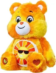 Basic Fun Care Bears Remake 2025 |14" Medium Plush| Color Splash Limited Edition, Includes Slap Bracelet (Funshine Bear)