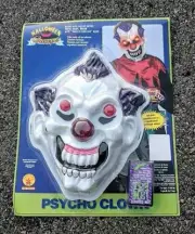 RUBIE'S PSYCHO CLOWN HALLOWEEN COSTUME ROBE MASK W/ FLASHING EYE LIGHTS NEW RARE