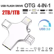 4 in 1 USB flash drive USB3.0 Type C OTG thumb drive For iPhone Samsun