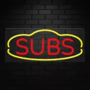 Subs Sign for Business Displays | LED Flex Neon | 32"W x 13"H x 1"D