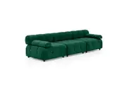 Foret 3 Seater Sofa Modular Arm Seat Tufted Velvet Lounge Couch Chaise Green