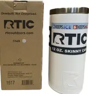 RTIC 12 OZ SKINNY CAN COOLER SELTZER BEER BEVERAGE DRINK THERMOS COLOR: CHALK