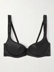 [Agent Provocateur] Agent Provocateur - Nikita Satin Underwired Balconette Bra - Black - 34C 34 C Black