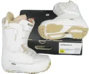 NEW Burton Emerald Womens Snowboard Boots! Size 5 White & Tan Speed Zone Laces