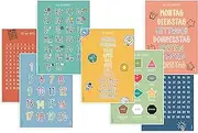 Pack of 7 Educational Learning Posters Learning Posters for Children Primary School School Decoration Toddlers Preschool Reading Writing ABC Alphabet Letters Numbers Learning Montessori DIN A4 Poster German
