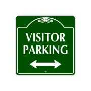 Visitor Parking Left & Right Arrow Unique Novelty Aluminum Metal Sign 12"x12"