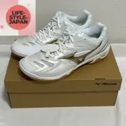 MIZUNO WAVE FANG PRO 71GA2100 50 Width 2E White Gold Badminton Men Shoes