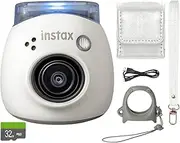 FUJIFILM INSTAX PAL Fuji Digital Camera Milky White + Custom Case & 32gb Memory Card Accessory Bundle