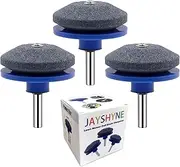 JAYSHYNE Lawnmower Dull Blade Sharpener, 3 Pcs Mower Sharpening Stone Wheel Kit, Universal Garden Tool Grindstone and Knife Edge Whetstone for Any Power Hand Drills