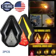 2x Motorcycle Amber Flush Mount LED Turn Signal DRL Dynamic Light Indicator
