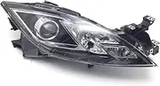 Front Bumper Headlight Headlamp Head Light Head Lamp Assembly Xenon Compatible With Mazda 6 GH 2009 2010 2011 2012 2013 2014 2015(Halogen,Left side)