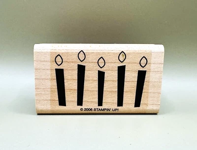 Vintage Stampin' Up! Circa 2003 Red Rubber Stamp 5 Candles, Birthday, Celebrate