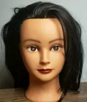 26-28″ Synthetic Fiber Hairdresser Training Mannequin Head w/Clamp Stand