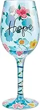 Enesco Designs by Lolita Hope Floral Hand-Painted Artisan Wine Glass, 15 Ounce, Multicolor