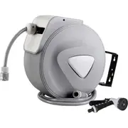 20M Green Fingers Retractable Water Hose Reel Garden Storage AutoRewind Spray Gun