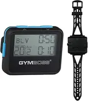 Bundle - 2 Items: 1 Gymboss Interval Timer and Stopwatch + 1 Gymboss Watch Strap (Black w/Blue Buttons One Size Fits All)