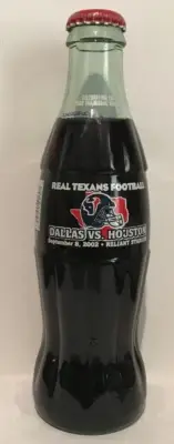 Coca-Cola Houston Texans Inaugural Season Dallas vs Houston Football Coke Bottle