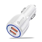 Quick Charge 3.0 2.0 Fast Charging USB Car Charger for iPhone XS Max for Samsung WHITE COLRO