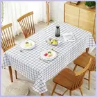 Black and White Checkered For Dining Tablecloth Set Waterproof 3 Pieces